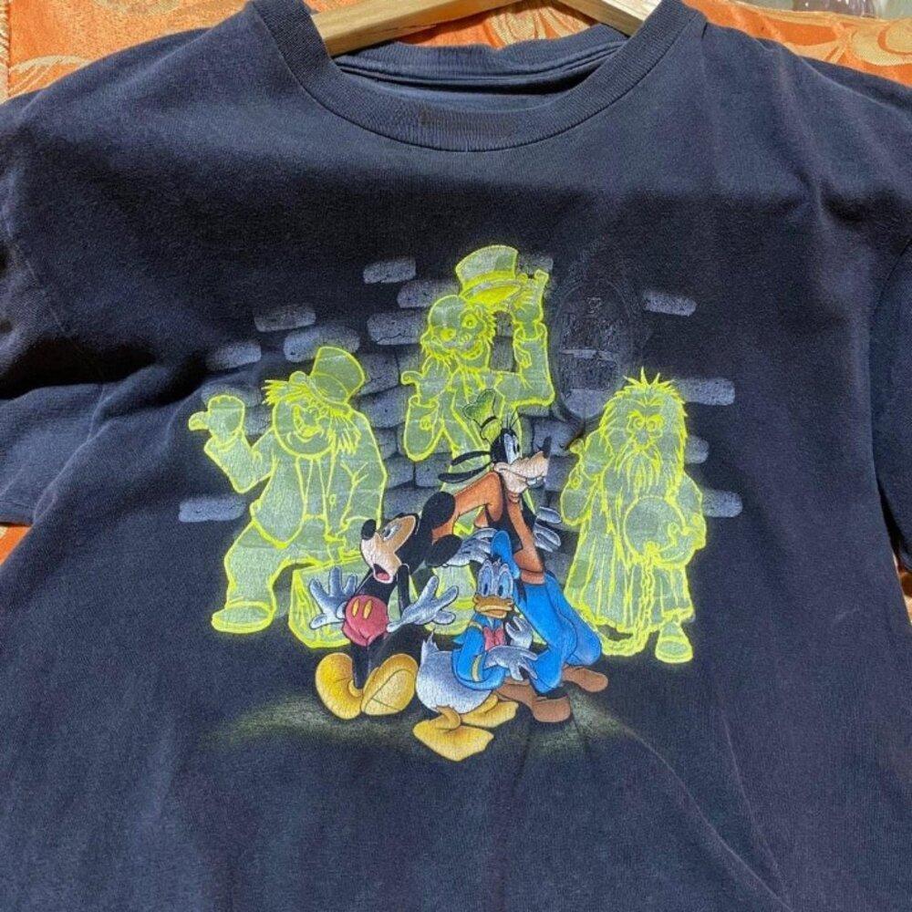 90_S Haunted Mansion  Dsney Shirt Tee Mickey Mouse Navy Tee